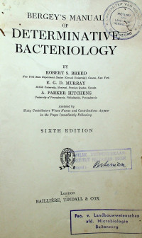 DETERMINATIVE BACTERIOLOGY