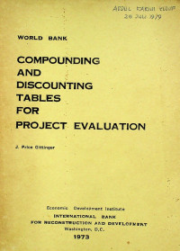 COMPOUNDING AND DISCOUNTING TABLES FOR PRUJECT EVALUATION