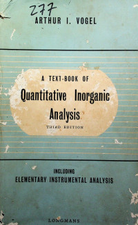 A TEXT-BOOK OF Quantitative Inorganic Analysis
