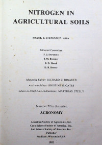 NITROGEN IN AGRICULTURAL SOILS