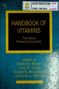 HANDBOOK OF VITAMINS, Third Edition Revised and Expanded