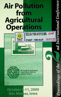 Air Pollution from Agricultural Operations: Proceedings of the 2 nd International Conference, October 9-11 2000 Des Moines, Lowa