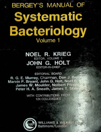 BERGEY'S MANUAL OF Systematic Bacteriology Volume 1