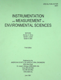 INSTRUMENTATION and MEASUREMENT for ENVIRONMENTAL SCIENCES