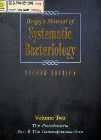 Bergey's Manual of Systematic Bacteriology, Second Edition : Volume Two : The Proteobacteria, Part B: The Gammaproteobacteria