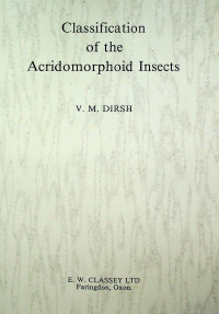 Classification of the Acridomorphoid Insects