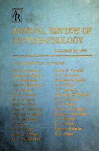 ANNUAL REVIEW OF PHYTOPATHOLOGY VOLUME 20, 1982