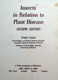 Insects in Relation to Plant Disease, Second Edition