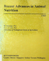 Recent Advances in Animal Nutrition