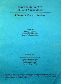 Principles & Practices of Pond Aquaculture: A State of the Art Review