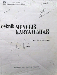 Teknik MENULIS KARYA ILMIAH