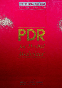 PDR for Herbal Medicines, SECOND EDITION