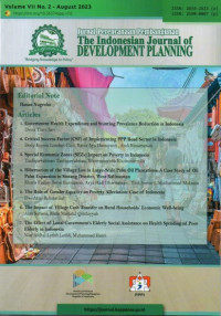 Jurnal Perencanaan Pembangunan: The Indonesian Journal of DEVELOPMENT PLANNING Volume VII No. 2 Agustus 2023
