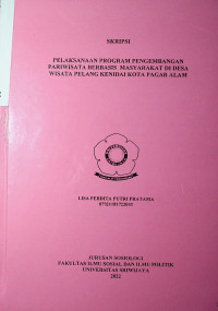 PELAKSANAAN PROGRAM PENGEMBANGAN PARIWISATA BERBASIS MASYARAKAT DI DESA WISATA PELANG KENIDAI KOTA PAGAR ALAM