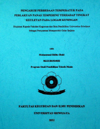 PENGARUH PERBEDAAN TEMPERATUR PADA PERLAKUAN PANAS TEMPERING TERHADAP TINGKAT KEULETAN PADA LOGAM KUNINGAN
