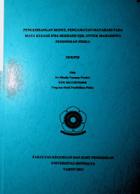 PENGEMBANGAN MODUL PENGAMATAN MATAHARI PADA MATA KULIAH IPBA BERBASIS PjBL UNTUK MAHASISWA PENDIDIKAN FISIKA