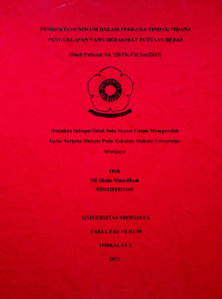 PEMBUKTIAN NOVUM DALAM PERKARA TINDAK PIDANA PENGGELAPAN YANG BERAKIBAT PUTUSAN BEBAS (Studi Putusan No. 328 PK/Pid.Sus/2019)