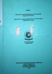 ISOLASI DAN KARAKTERISASI PATI BUAH NIPAH (Nypa fruticans Wurmb).