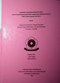 KOMUNIKASI ANTARBUDAYA MAHASISWA BATAK (STUDI FENOMENOLOGI TENTANG PERILAKU ADAPTASI PADA MAHASISWA SUKU BATAK FISIP UNSRI ANGKATAN 2018-2019)