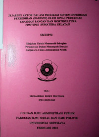 JEJARING AKTOR DALAM PROGRAM SISTEM INFORMASI PERBENIHAN (SI-BENIH)OLEH DINAS PERTANIAN TANAMAN PANGAN DAN HORTIKULTURA PROVINSI SUMATERA SELATAN