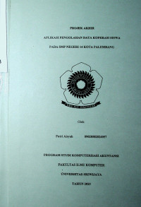 APLIKASI PENGOLAHAN DATA KOPERASI SISWA PADA SMP NEGERI 14 KOTA PALEMBANG
