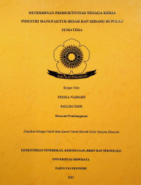 DETERMINAN PRODUKTIVITAS TENAGA KERJA INDUSTRI MANUFAKTUR BESAR DAN SEDANG DI PULAU SUMATERA