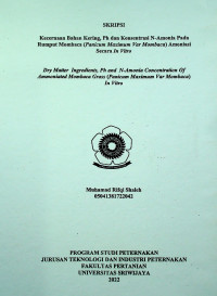 KECERNAAN BAHAN KERING, Ph DAN KONSENTRASI N-AMONIA PADARUMPUT MOMBACA (Panicum Maximum Var Mombaca) AMONIASI SECARA In Vitro