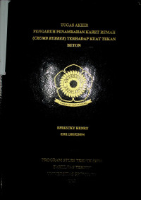 PENGARUH PENAMBAHAN KARET REMAH (CRUMB RUBBER) TERHADAP KUAT TEKAN BETON