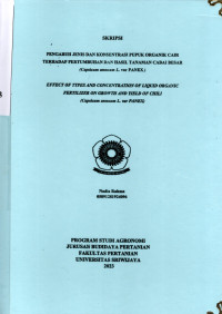 PENGARUH JENIS DAN KONSENTRASI PUPUK ORGANIK CAIR TERHADAP PERTUMBUHAN DAN HASIL TANAMAN CABAI BESAR (Capsicum annuum L. var PANEX).