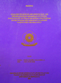 ANALISIS KUALITAS AIR MINUM DAN AIR BERSIH DENGAN KEJADIAN STUNTING PADA BALITA DI WILAYAH KERJA PUSKESMAS SUGIH WARAS KECAMATAN RAMBANG KABUPATEN MUARA ENIM