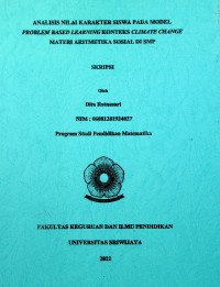 ANALISIS NILAI KARAKTER SISWA PADA MODEL PROBLEM BASED LEARNING KONTEKS CLIMATE CHANGE MATERI ARITMETIKA SOSIAL DI SMP