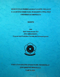 EFEKTIVITAS PEMBELAJARAN DARING MELALUI E-LEARNING UNSRI PADA MAHASISWA PPKn FKIP UNIVERSITAS SRIWIJAYA