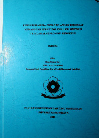 PENGARUH MEDIA PUZZLE BILANGAN TERHADAP KEMAMPUAN BERHITUNG AWAL KELOMPOK B TK MUAMALAH PROVINSI BENGKULU