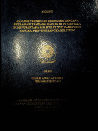 ANALISIS TEKNIS DAN EKONOMIS RENCANA REKLAMASI TAMBANG KAOLIN DI PT GENTALA BUMI NUSANTARA JOB SITE PT XYZ KABUPATEN BANGKA, PROVINSI BANGKA BELITUNG