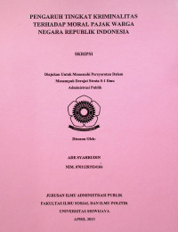 PENGARUH TINGKAT KRIMINALITAS TERHADAP MORAL PAJAK WARGA NEGARA REPUBLIK INDONESIA
