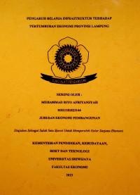 PENGARUH BELANJA INFRASTRUKTUR TERHADAP PERTUMBUHAN EKONOMI PROVINSI LAMPUNG.