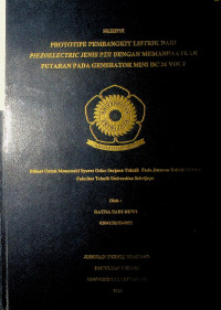 PROTOTIPE PEMBANGKIT LISTRIK DARI PIEZOELECTRIC JENIS PZT DENGAN MEMANFAATKAN PUTARAN PADA GENERATOR MINI DC 24 VOLT