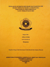 PENGARUH DIVIDEND PER SHARE DAN EARNING PER SHARE TERHADAP HARGA SAHAM PADA PERUSAHAAN PERTAMBANGAN YANG TERDAFTAR DI BEI.