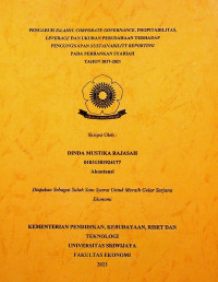 PENGARUH ISLAMIC CORPORATE GOVERNANCE,PROFITABILITAS, LEVERAGE DAN UKURAN PERUSAHAAN TERHADAP PENGUNGKAPAN SUSTAINABILITY REPORTING PADA PERBANKAN SYARIAH TAHUN 2017-2021.