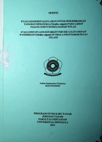 EVALUASI KESESUAIAN LAHAN UNTUK PENGEMBANGAN TANAMAN SEMANGKA (Citrullus vulgaris) PADA LAHAN PASANG SURUT DI DESA DAMAR WULAN