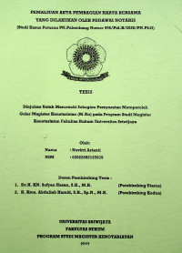 PEMALSUAN AKTA PEMBAGIAN HARTA BERSAMA YANG DILAKUKAN OLEH PEGAWAI NOTARIS(STUDI KASUS PUTUSAN PN.PALEMBANG NOMOR 996/PID.B/2020/PN.PLG)