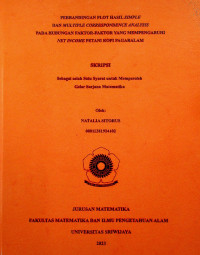 PERBANDINGAN PLOT HASIL SIMPLE DAN MULTIPLE CORRESPONDENCE ANALYSIS PADA HUBUNGAN FAKTOR-FAKTOR YANG MEMPENGARUHI NET INCOME PETANI KOPI PAGARALAM