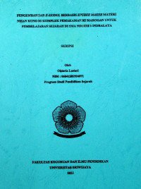 PENGEMBANGAN E-MODUL BERBASIS EPUBEE MAKER MATERI NISAN KUNO DI KOMPLEK PEMAKAMAN KI MAROGAN UNTUK PEMBELAJARAN SEJARAH DI SMA NEGERI 1 INDRALAYA