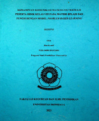 KEMAMPUAN KOMUNIKASI MATEMATIS TERTULIS PESERTA DIDIK KELAS VIII PADA MATERI RELASI DAN FUNGSI DENGAN MODEL PROBLEM BASED LEARNING