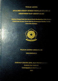 ANALISIS GREEN HOMES DENGAN STANDAR GREENSHIP DAN GREEN MARK