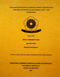 PENGARUH KONSENTRASI TERHADAP TINGKAT KEUNTUNGAN INDUSTRI AIR MINUM DAN AIR MINERAL (ISIC : 1105) DI INDONESIA