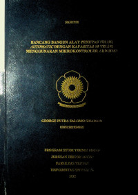 RANCANG BANGUN ALAT PENETAS TELUR AUTOMATIC DENGAN KAPASITAS 10 TELUR MENGGUNAKAN MIKROKONTROLER ARDUINO