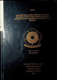 ANALISIS KEKASARAN PERMUKAAN DAN KEAUSAN PAHAT PADA PROSES TURNING MENGGUNAKAN METODOLOGI PERMUKAAN RESPON