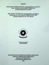 PENGARUH BUBUR PORANG(Amorphophallus oncophyllus) PADA FORMULASI ES KRIM TERHADAP KARAKTERISTIK ES KRIM
