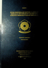 STUDI PERFORMANSI MOTOR 4 LANGKAH TERHADAP PENAMBAHAN GAS HHO DAN ETHANOL BERBAHAN BAKAR PERTAMAX